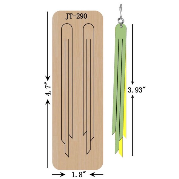 Leather Earring Cutting Die, 3.93 INCH, Long Fringe, Tassel Earring Die, Sizzix Compatible, JT290