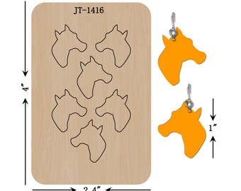 Leather Earring Cutting Die, 1 INCH, Horse Head Earring, Stud Earring Die, Sizzix Compatible, JT1416