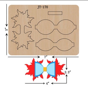 Hair Bow Cutting Die, 4 INCH X 2.3 INCH, Sizzix  Compatible, JT170