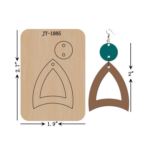 Geometric Hollow Leather Earring Die: Sizzix Compatible, Inch