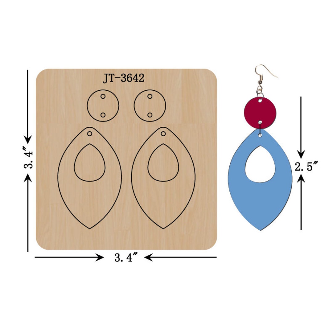 Leather Earring Cutting Die, 2.5 INCH, Open Teardrop Earring Die