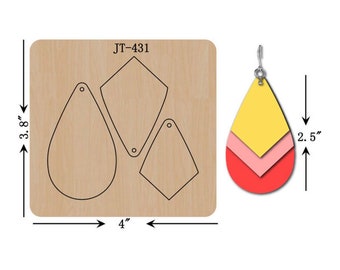 Hexagon Leather Earring Die, 2.5 Inch, Sizzix Compatible, JT1140