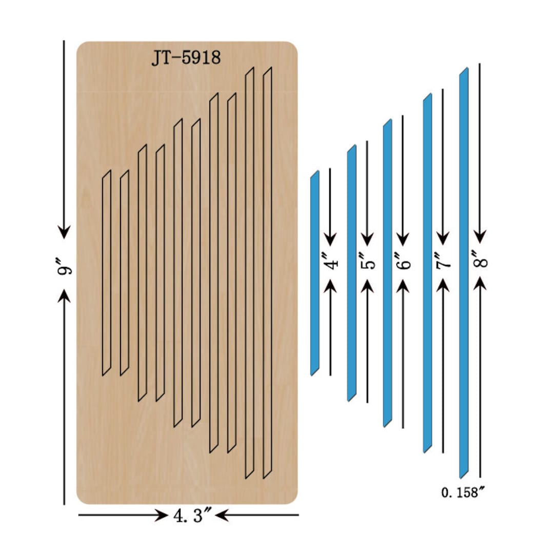 Slanted Tip Strips Leather Earring Cutting Die, 4-5-6-7-8 Inch