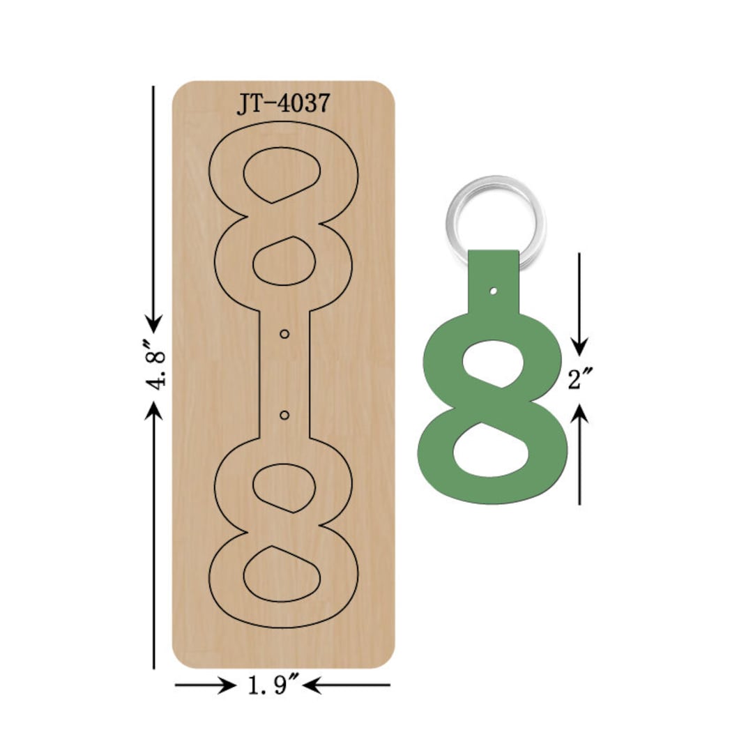 Leather Keychain Cutting Die 2 INCH Number 8 Keychain Etsy
