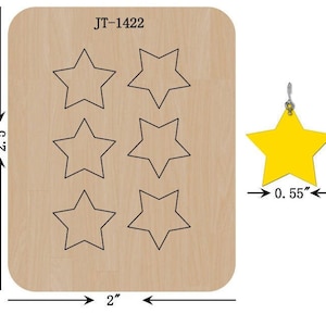 Leather Earring Cutting Die, 14MM/0.55 INCH, Star Stud Earring or Connector, Sizzix Compatible, JT1422