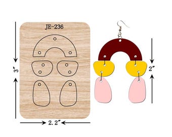 Geometric Dangle Leather Earring Cutting Die, 2 INCH, Sizzix Compatible, JE236