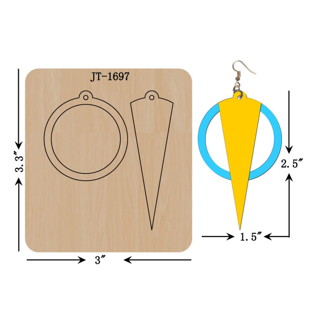 Leather Earring Cutting Die 2.5 INCH Triangle & Open Circle Etsy UK
