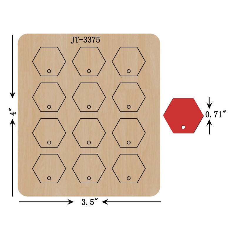 Hexagon Leather Earring Connector Die, 18mm / 0.71 INCH, Sizzix