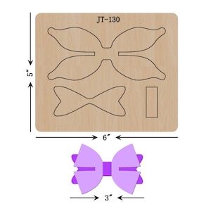 Hair Bow Cutting Die, 3 INCH, Sizzix  Compatible, JT130