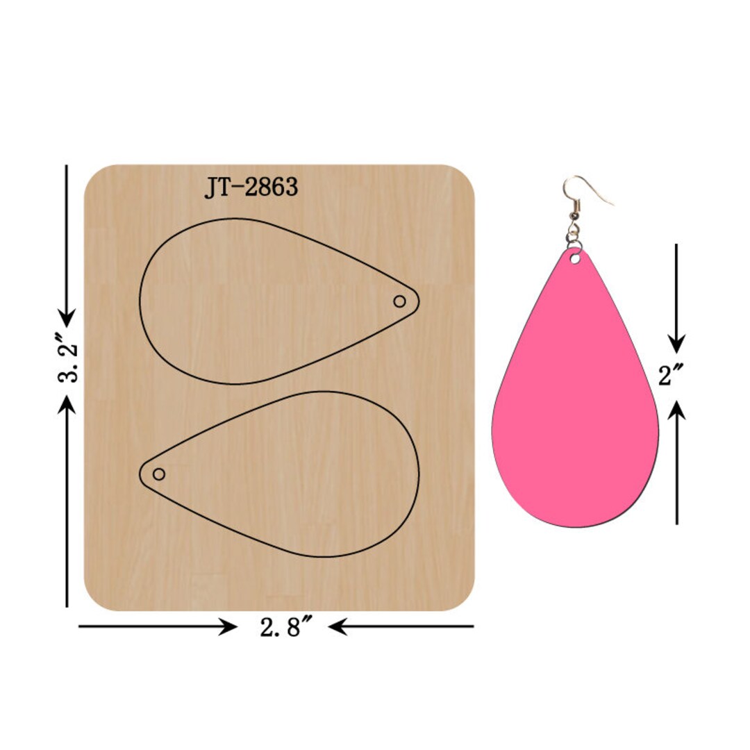 Leather Earring Cutting Die 2 INCH Teardrop Earring Die Etsy