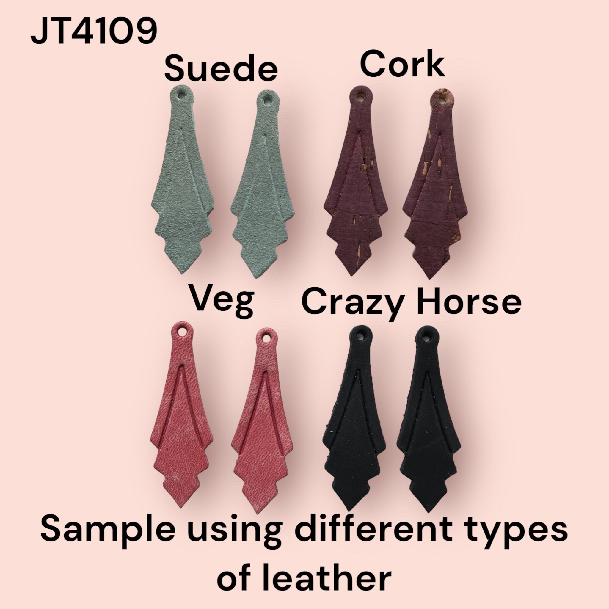 Embossed Abstract Triangle Leather Earring Die, 2-inch, Sizzix
