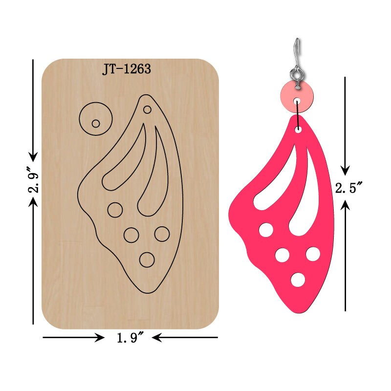 Butterfly Leather Earring Cutting Die, 2.5 INCH, Sizzix Compatible