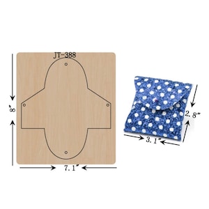 Troquel de corte para artesanía en cuero, 3,1 PULGADAS X 2,8 PULGADAS, monedero, sin costura, compatible con Sizzix, JT388