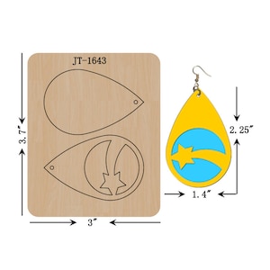 Leather Earring Cutting Die, INCH, Shooting Star Earring Die