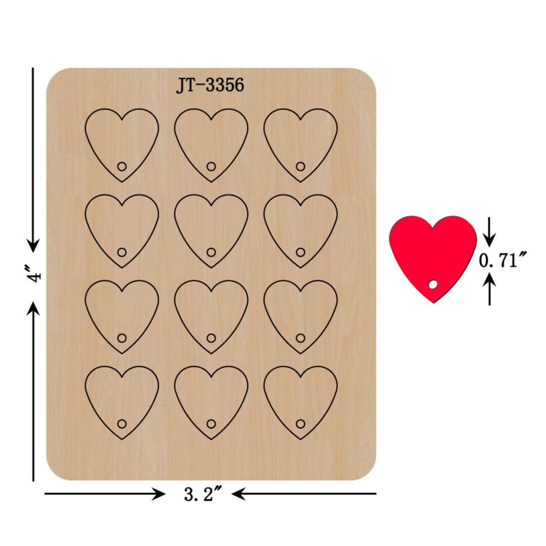 Heart Leather Earring Connector Die, 0.71 INCH / 18MM, Sizzix