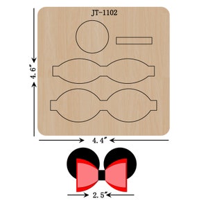 Hair Bow Cutting Die, 2.5 INCH, Sizzix Compatible, JT1102