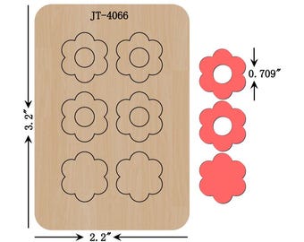 Small Flower Leather Earring Die, 0.70 Inch, Sizzix Compatible, JT4066