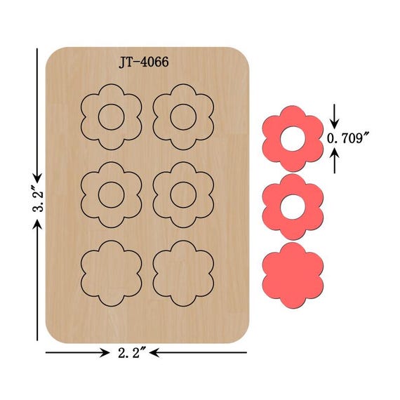 Small Flower Leather Earring Die, 0.70 Inch, Sizzix Compatible