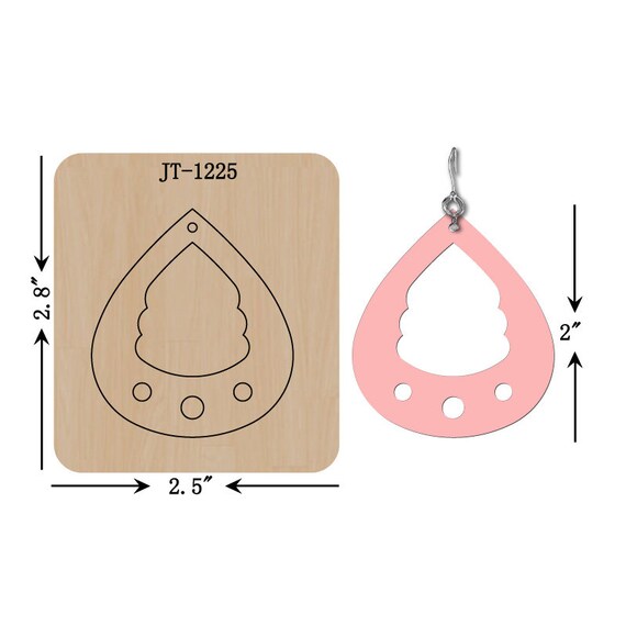Leather Earring Cutting Die, INCH, Open Teardrop Earring,Sizzix  Compatible, JT1225
