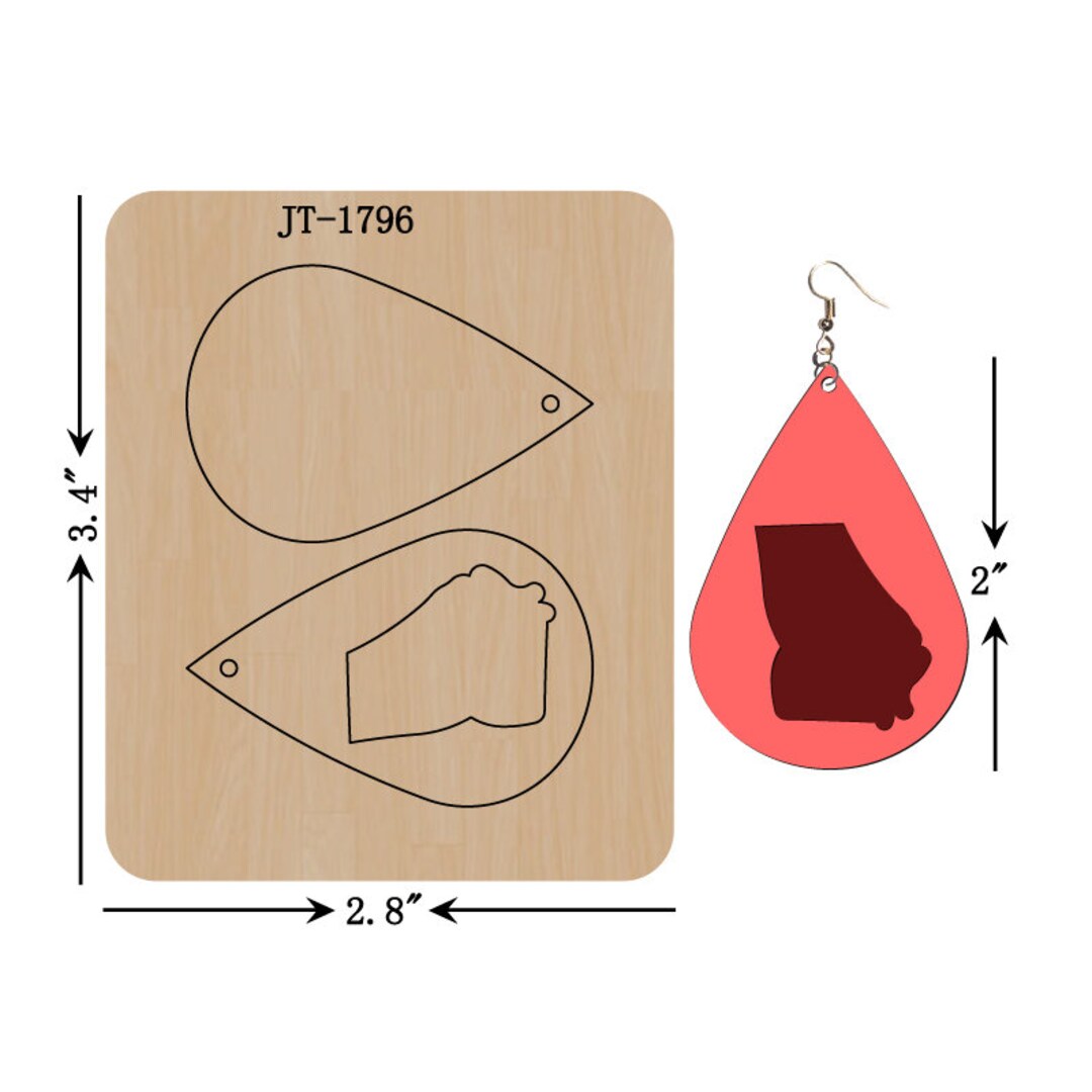 Leather Earring Cutting Die 2 INCH Earring Die Etsy