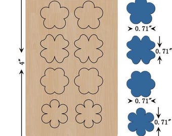 Small Flowers Leather Earring Cutting Die, 0.71 INCH, Orange Foam, Sizzix Compatible, JT5190