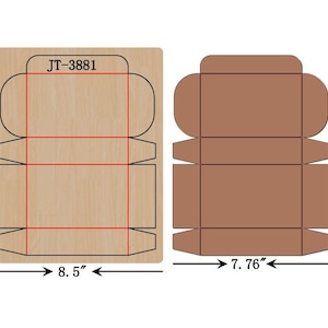 Earring Gift Box Cutting Die, 3.15 x 5 INCHES, Sizzix Pro or Plus Compatible, JT3881