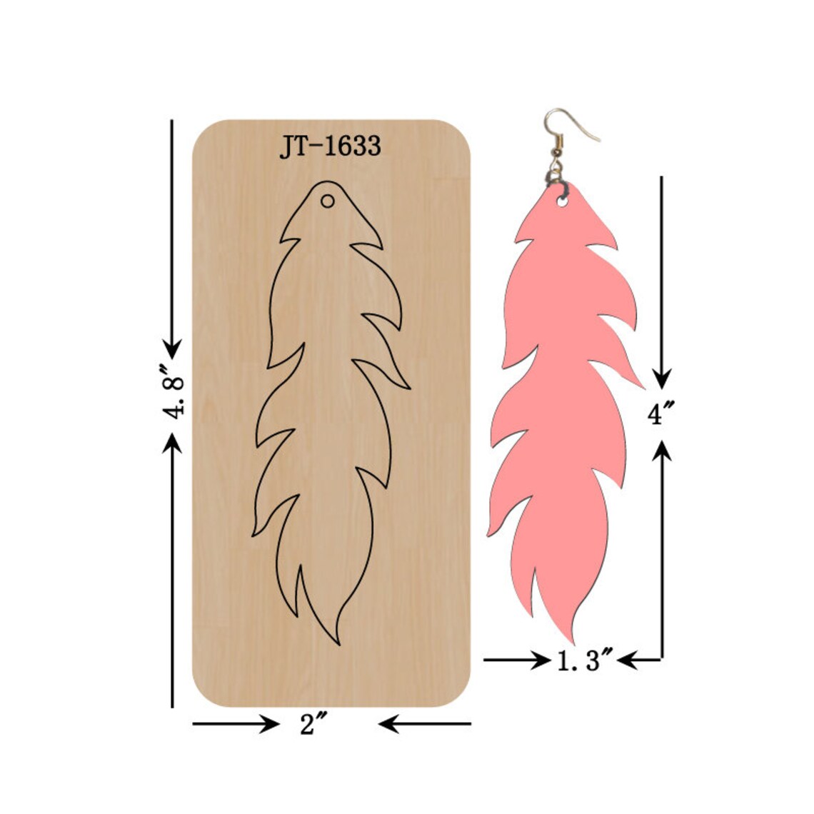 Leather Earring Cutting Die/ 4 INCH Fringe Earring Die / / Etsy