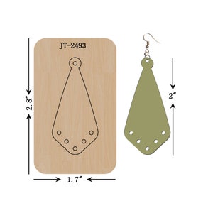 Leather Earring Cutting Die, 2 INCH, Curve Teardrop Dangle Earring Connector Die, Sizzix Compatible, JT2493
