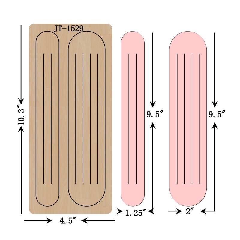 Leather Bracelet Cutting Die, 9.5 INCH Long, Wide-1.25 INCH, 2 INCH, Mystery Braid Bracelet Blanks,Sizzix Compatible, JT1529