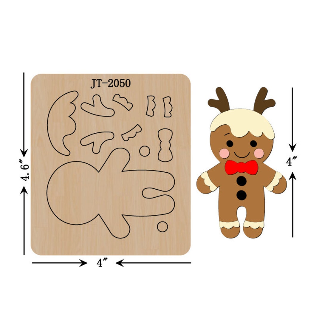 シジックス　厚手カッティングダイ　クリスマス GINGERBREAD BOY Leathercraft Cutting Die, 4 INCH, Sizzix
