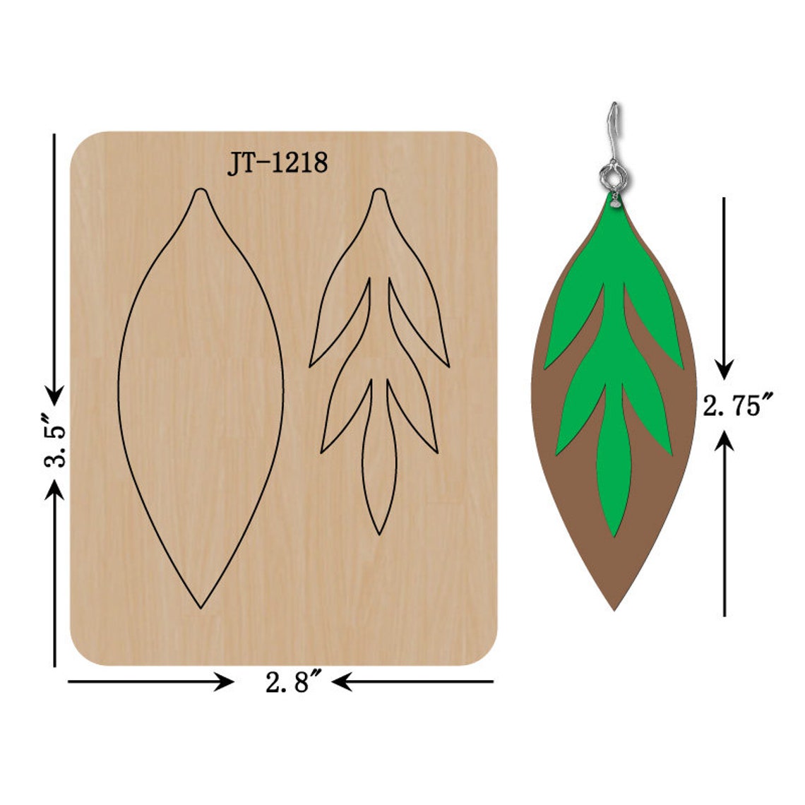 Leather Earring Cutting Die 2.75 INCH Leaf Earring Die Etsy UK