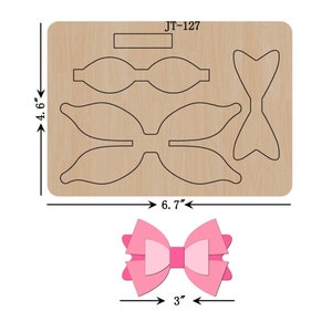 Hair Bow Cutting Die, 3 INCH, Sizzix  Compatible, JT127