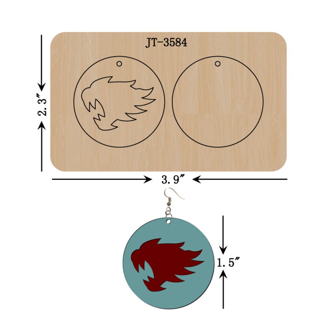 Kentucky Wildcats Leather Earring Die, 1.5-inch, Wildcats Earring