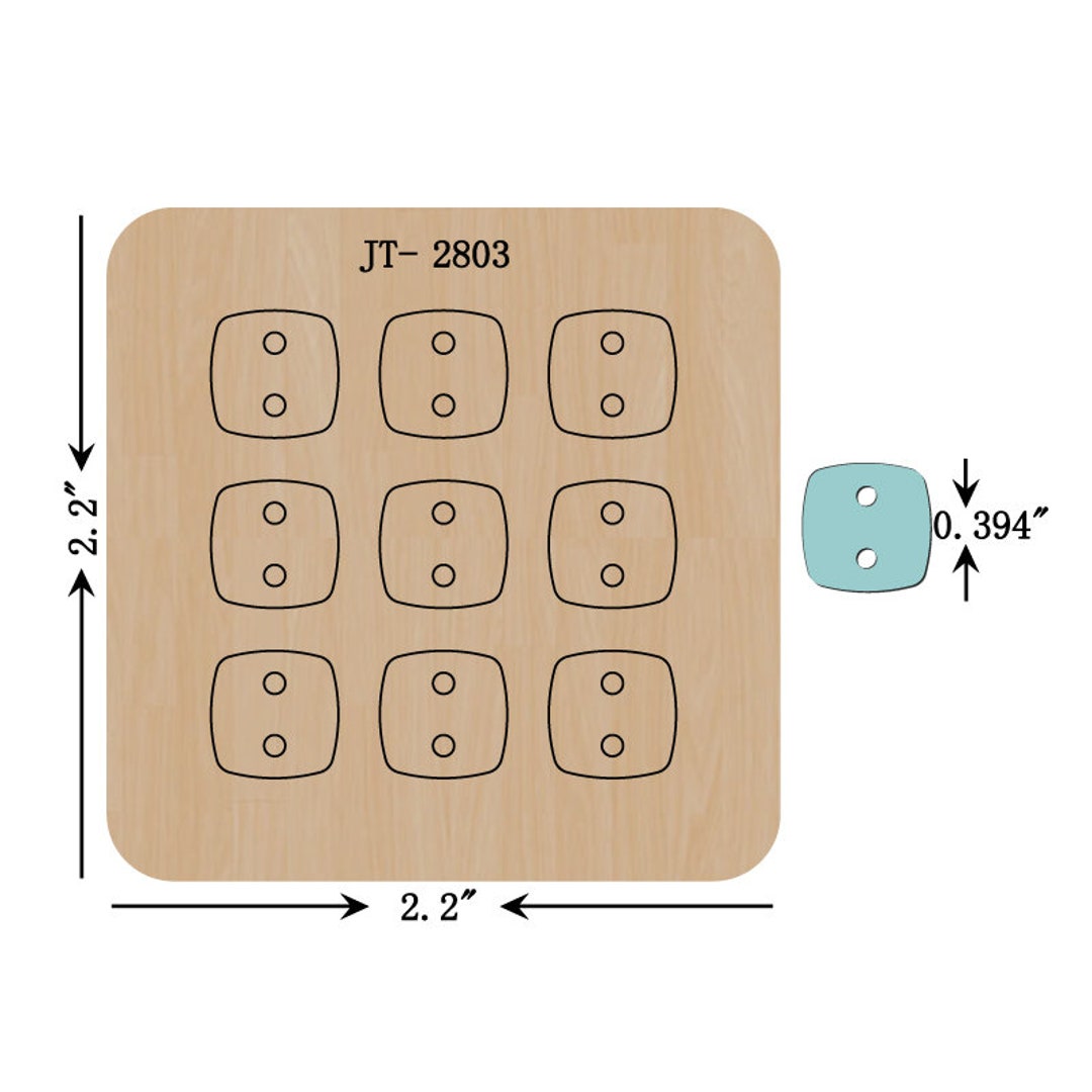 Small Square Leather Earring Connector Die, 0.39 INCH / 10MM