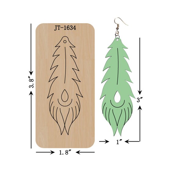 Leather Earring Cutting Die, INCH, Feather Earring Die,sizzix - Main Image