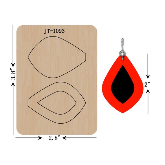 Leather Earring Cutting Die, INCH, Teardrop Earring Die, Sizzix  Compatible, JT1093