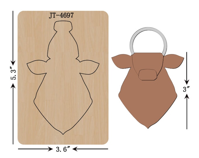 Leather Keychain Cutting Die 3 INCH Cow Head Keychain Etsy