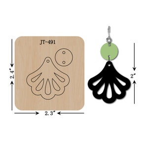 Leather Earring Cutting Die, 2 INCH, Fan Shape Earring Die, Sizzix Compatible, JT491
