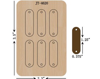 Rounded Bar Loop Leather Earring Connector Die, 1.25 X 0.37 INCH, Orange Foam, Sizzix Compatible, JT4620
