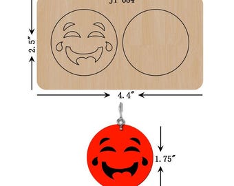 Leather Face Expression Earring Cutting Die, 1.75 Inch, Sizzix Compatible, JT684