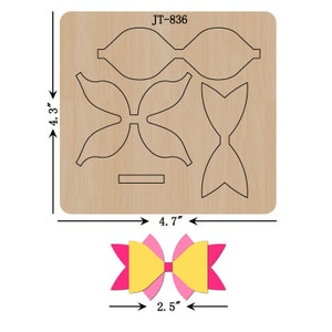Hair Bow Cutting Die, 2.5 INCH, Sizzix  Compatible, JT836
