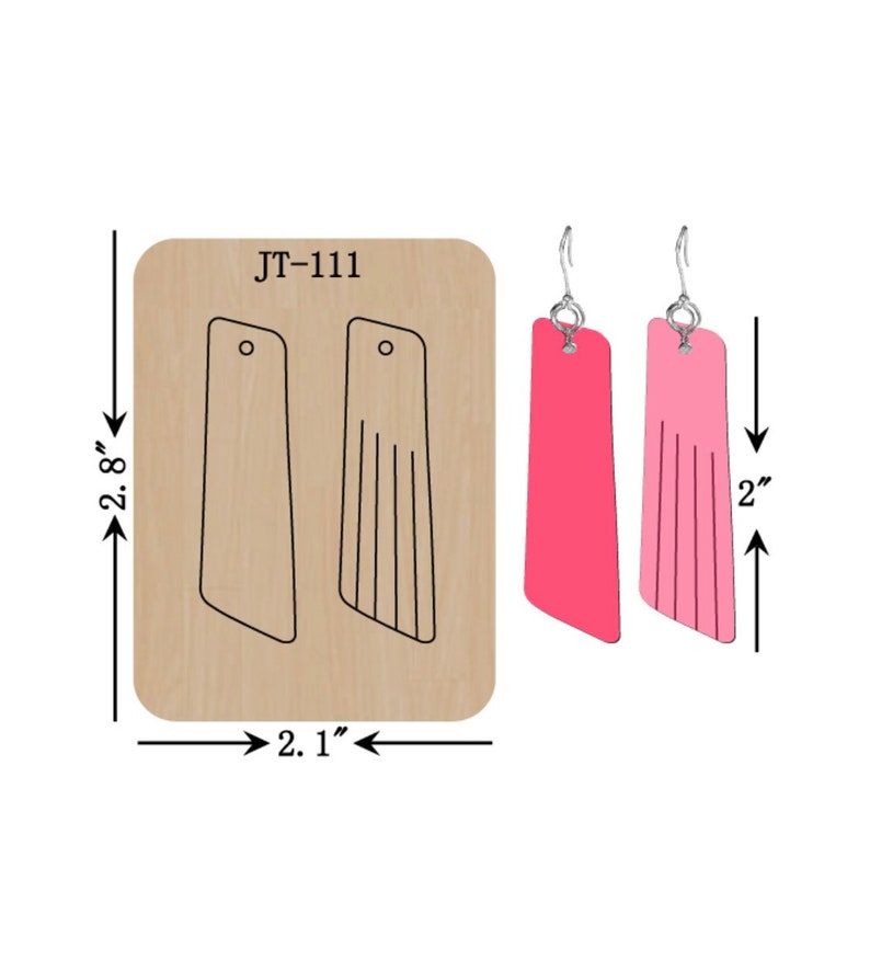 JT111 Leather Earring  Die 2 Inch Fringe Bar Earring Die  Sizzix Compatible   Manual Leather Cutting