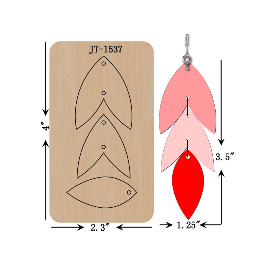 Leather Earring Die,3.5 INCH Petal Combo Earring , Manual Leather