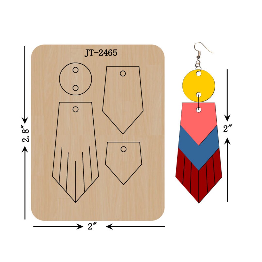 Leather Earring Cutting Die, 2 INCH, Fringe Earring Die, JT2465 Etsy