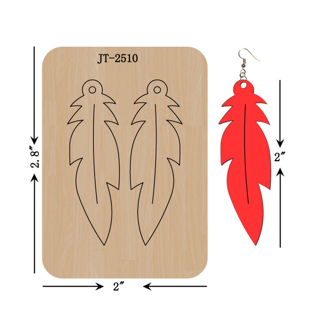 Leather Earring Cutting Die, 2 INCH, Feather Earring Die, Sizzix