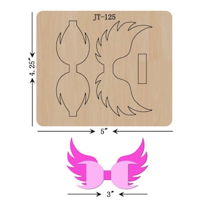 Angle Wing Hair Bow Cutting Die, 3 INCH, Sizzix  Compatible, JT125