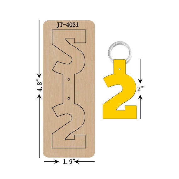 Number 2 Keychain Leathercraft Cutting Die, 2 INCH, Sizzix