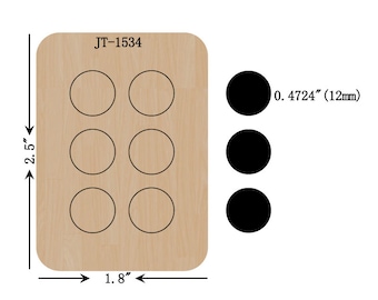 Leather Earring Stud Die, 12MM, Circle Earring Blanks Die, Orange Foam, Sizzix Compatible, JT1534
