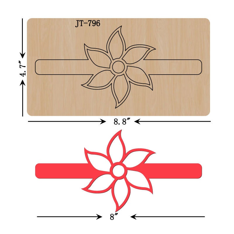 Flower Leather Bracelet Cutting Die, 8 X 4 Inch, Sizzix Compatible Flower Leather Bracelet Cutting Die, 8 X 4 Inch, Sizzix Compatible