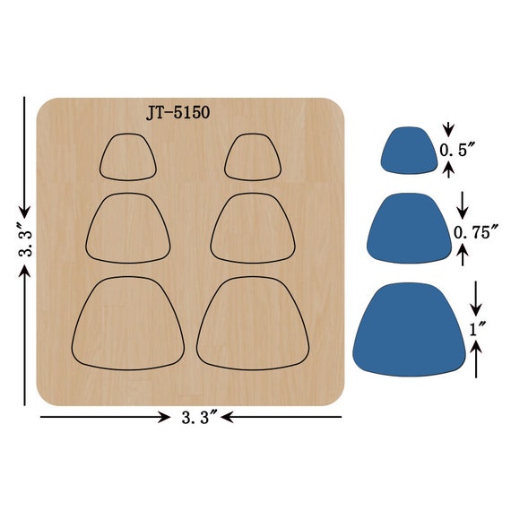 Trapezoid Stud Leather Earring Die, 0.5, 0.75, 1 Inch, Sizzix